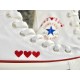 Kalp Desenli Özel Nakışlı Beyaz Sneaker